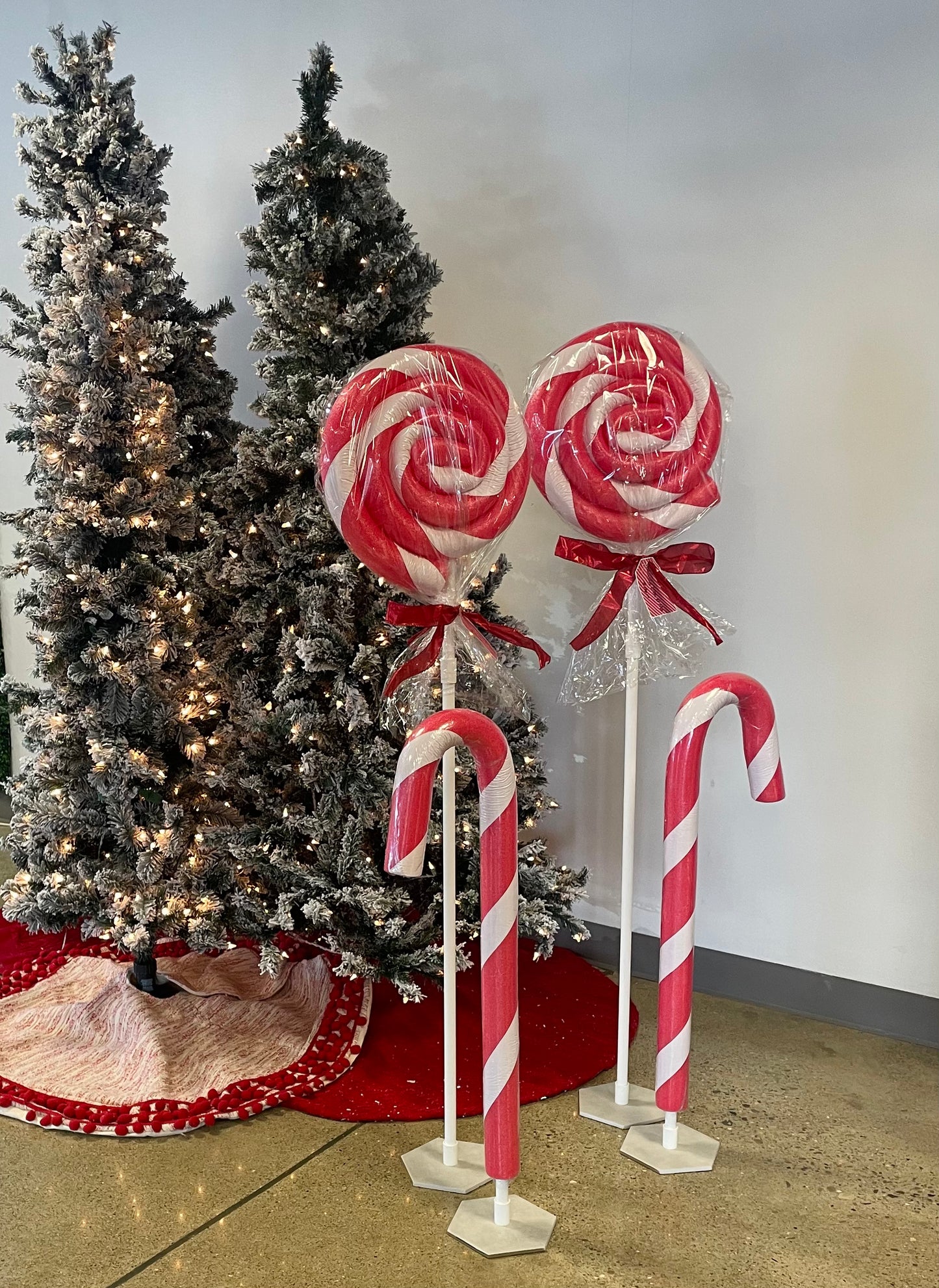 Set of 2 Giant Candy Canes (Red and White)