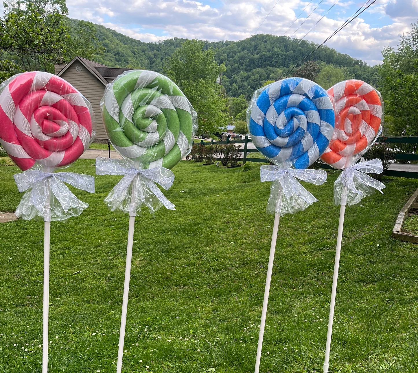 Set of 5 Candy Props (Neon Multicolored and white)