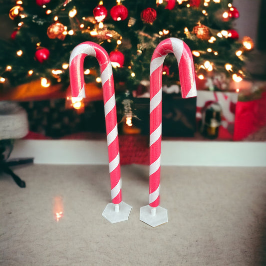 Set of 2 Giant Candy Canes (Red and White)