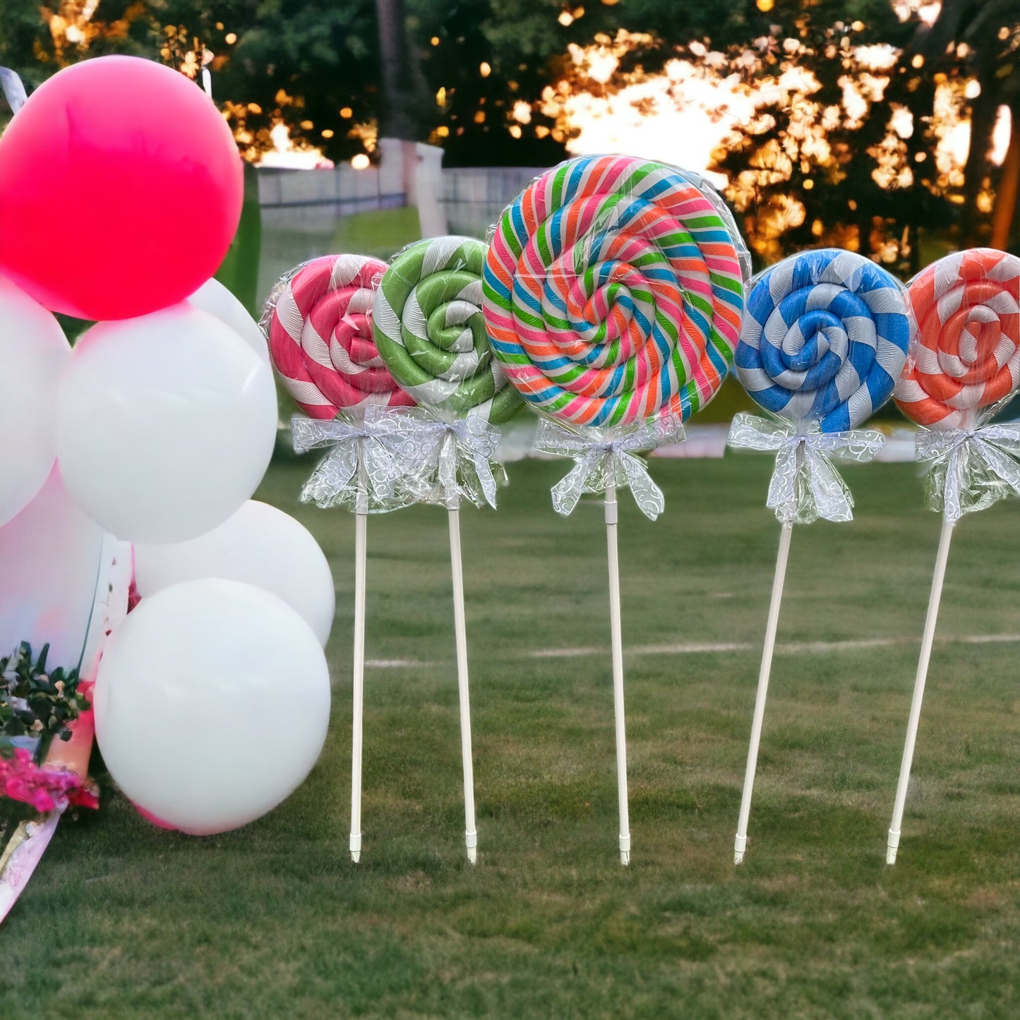 Set of 5 Candy Props (Neon Multicolored and white)