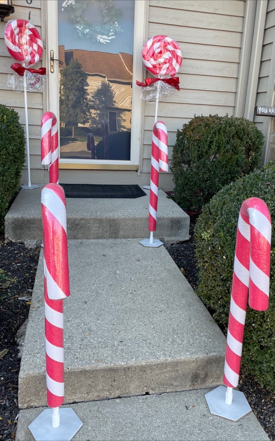 Set of 2 Giant Candy Canes (Red and White)