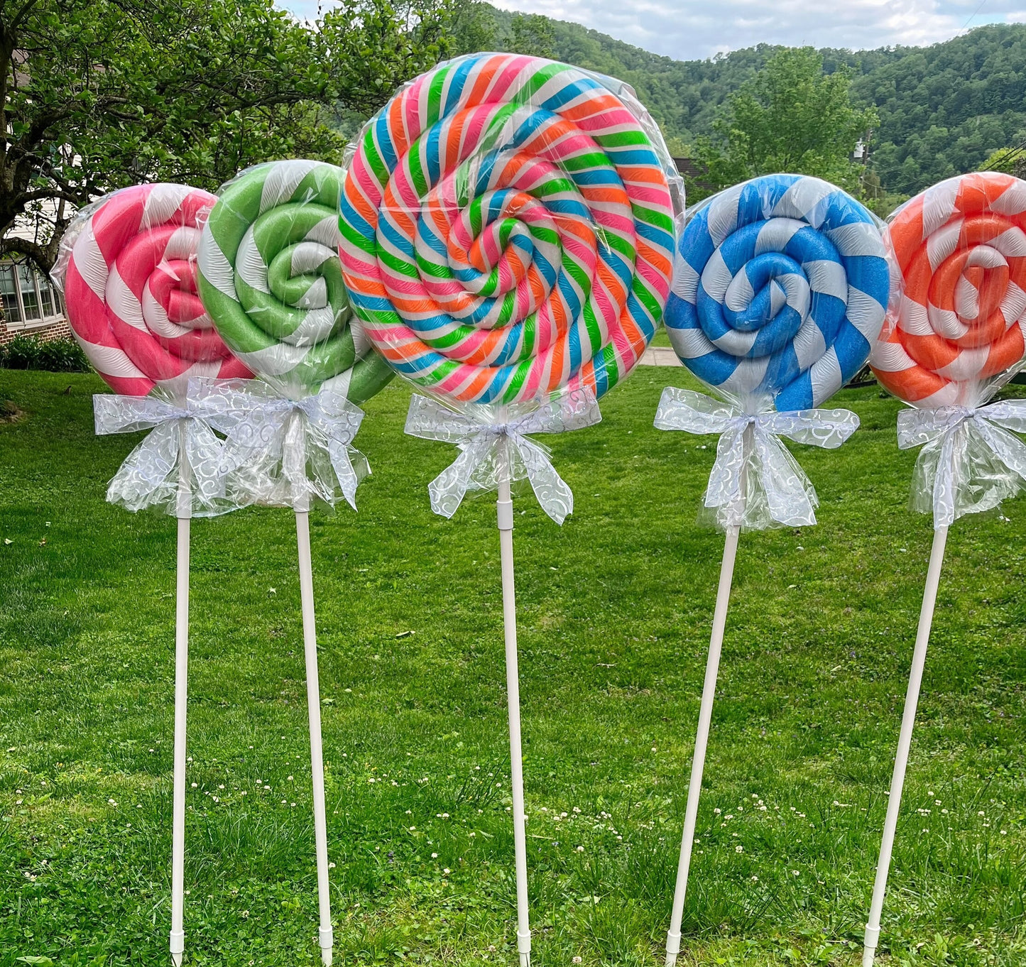 Set of 5 Candy Props (Neon Multicolored and white)