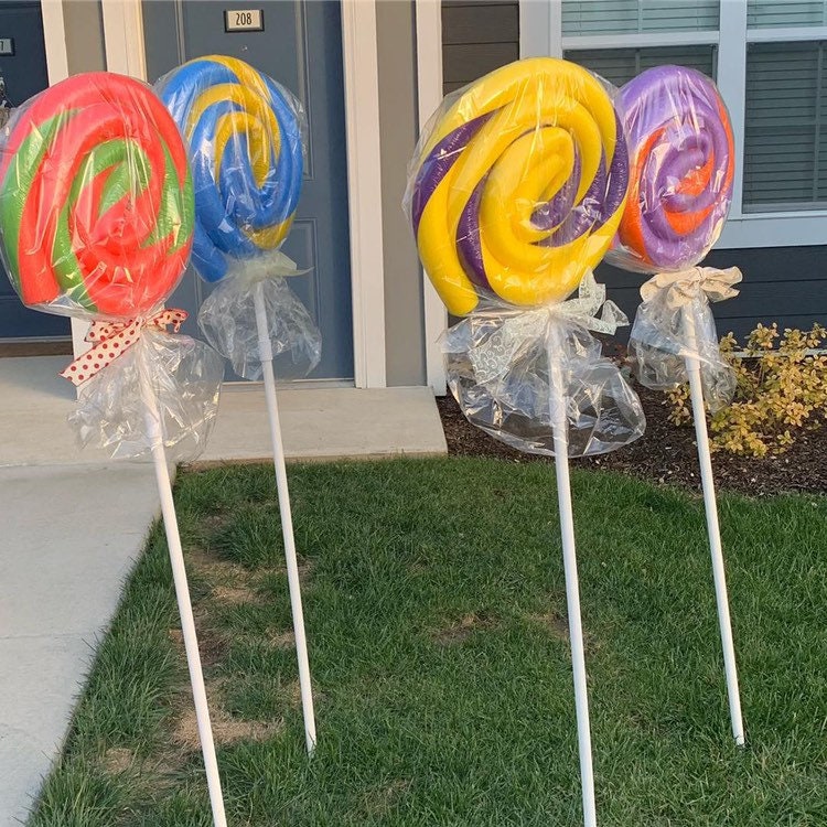 Set of 4 Giant Lollipops (Multicolored)