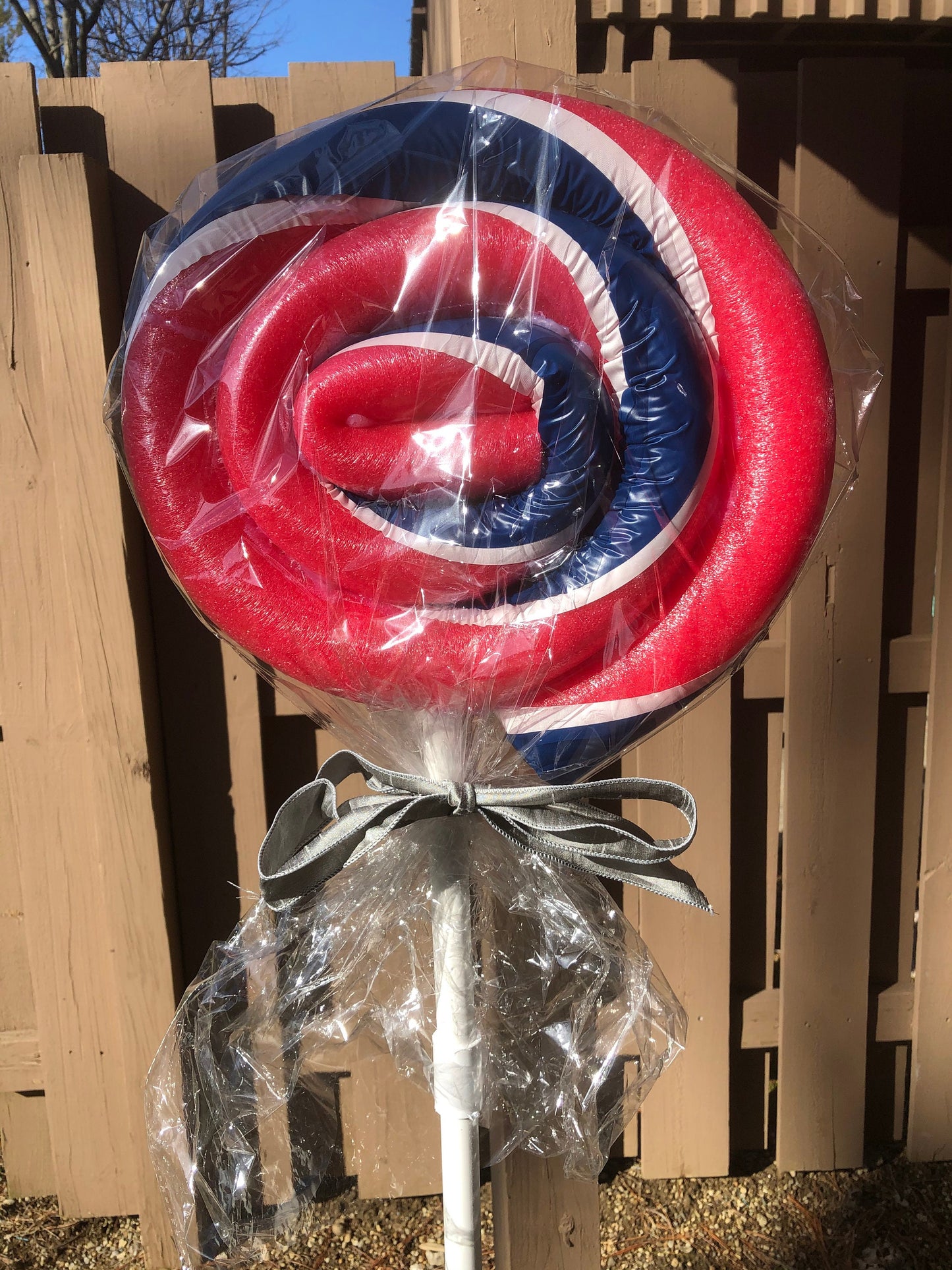 Set of 2 Giant Lollipops (Red White and Blue )