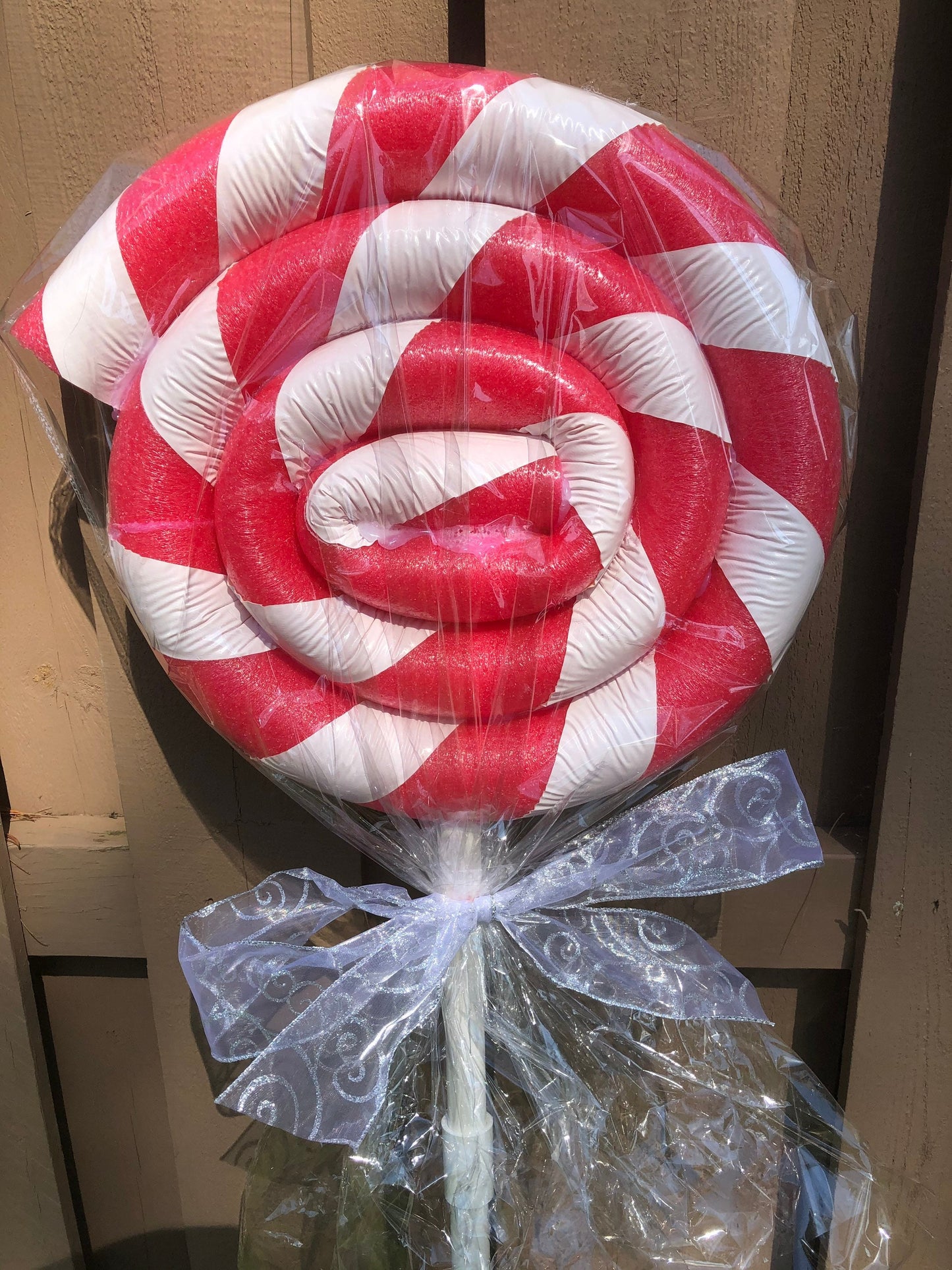 Set of 4 Giant Lollipops (Multicored/White Striping)