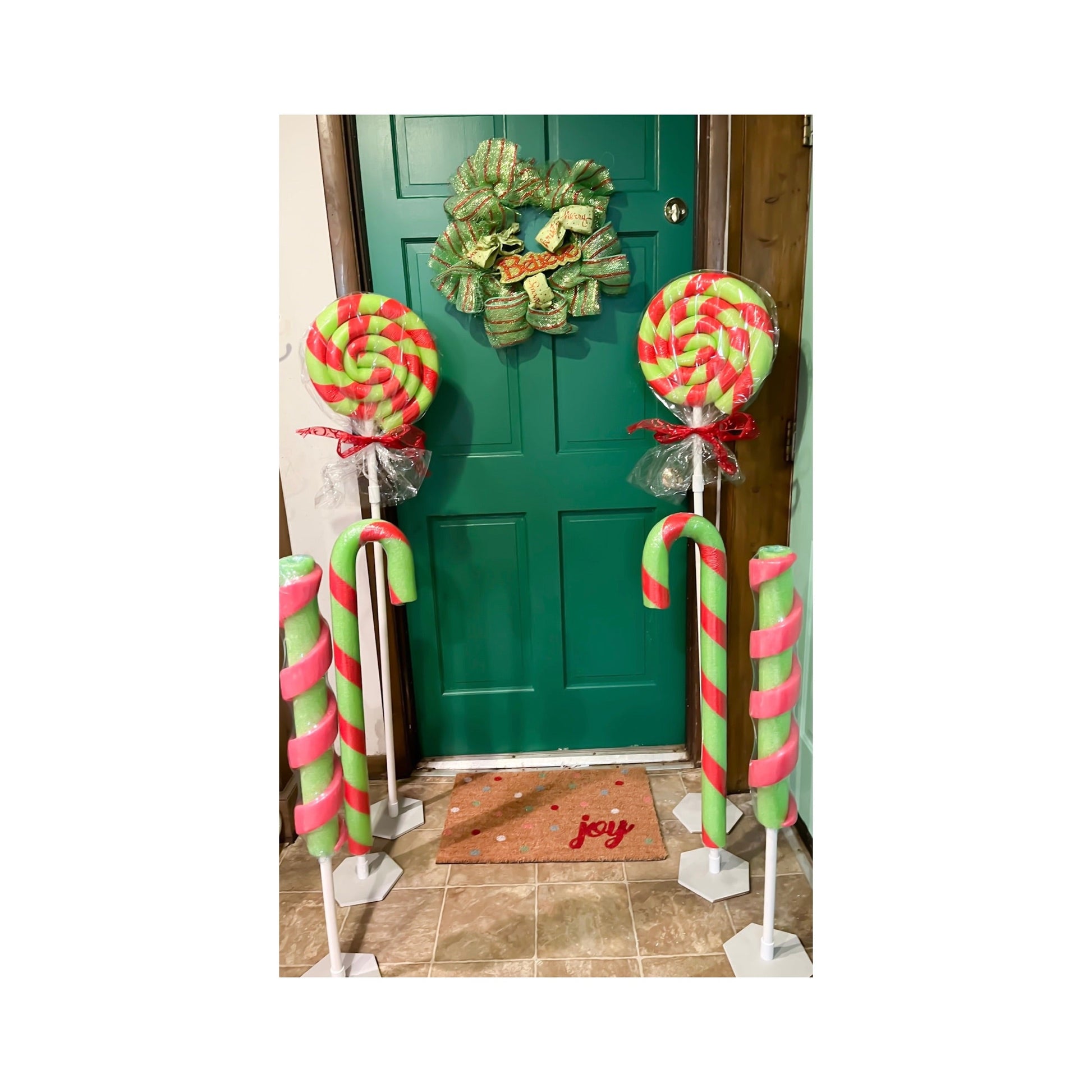 Grinch Candy Decoration | Big Lollipop Decor | Whimsical Living By Mia